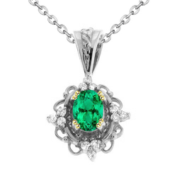 Luxury Vintage Colombian Emerald Stone Pendant Necklace – 1.50