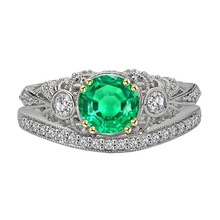 Fine Emerald Precious Stone Ring 2.50-ct 14K Two Tone Gold – main view