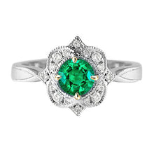 Natural Colombian Emerald Precious Stone Ring 1.50 ct Two-Tone 14K Gold – main view