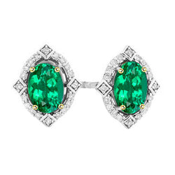 Handmade Vintage Colombian Emerald Gemstone Earring – 1.50 ct