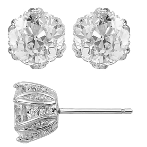 Fine Diamond Drop Earrings 6.50-ct 14K White Gold – main view
