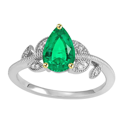 Handcrafted Fine Emerald Colored Stone Ring 1 ct by HarryChadEnt
