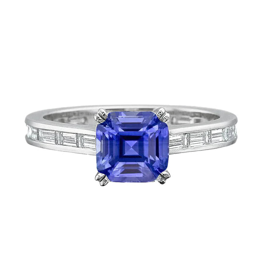 Vivid Royal Blue Sapphire And Diamond Ring