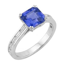 Vivid Royal Blue Sapphire And Natural Earth Mined Diamond Ring