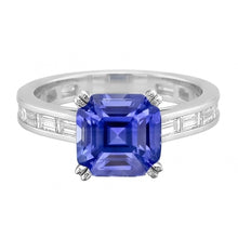 Vivid Royal Blue Sapphire And Natural Earth Mined Diamond Ring