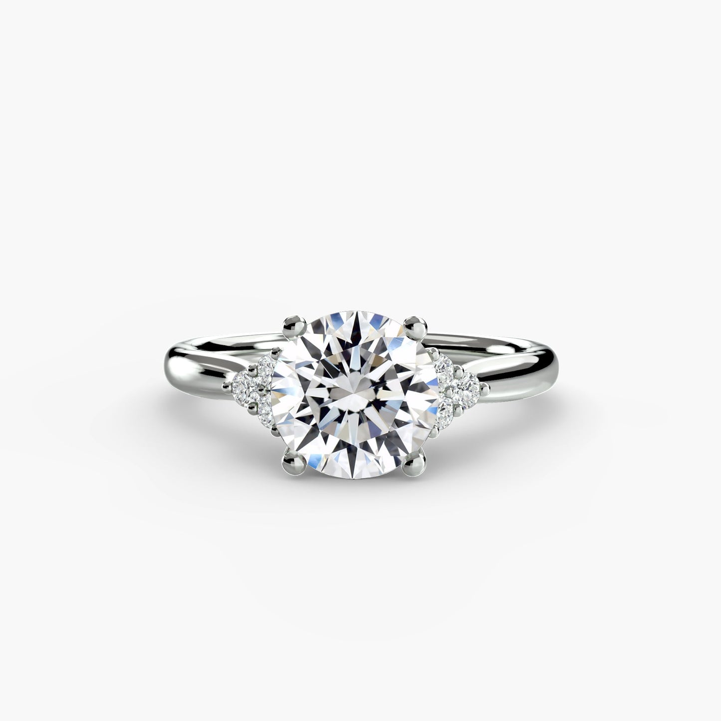 Gemstone Round Cut Setting in Gold – profile view