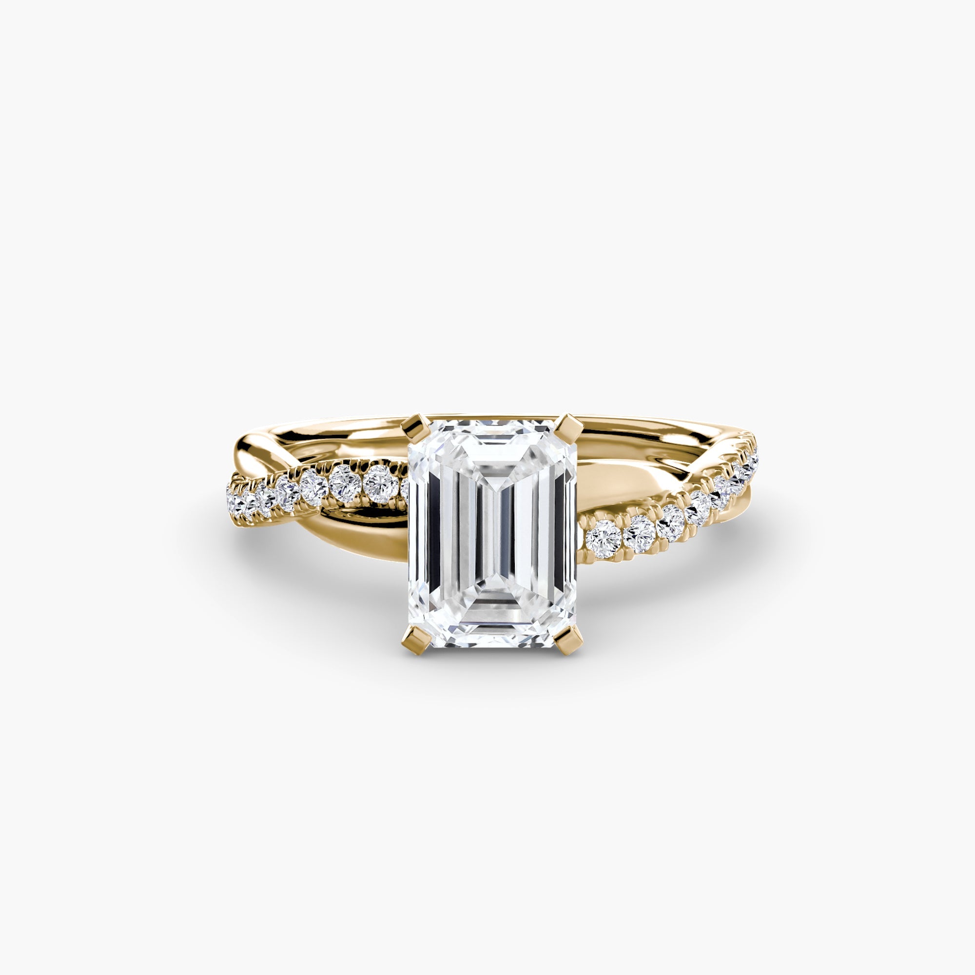 Real Fine Emerald Setting – profile view