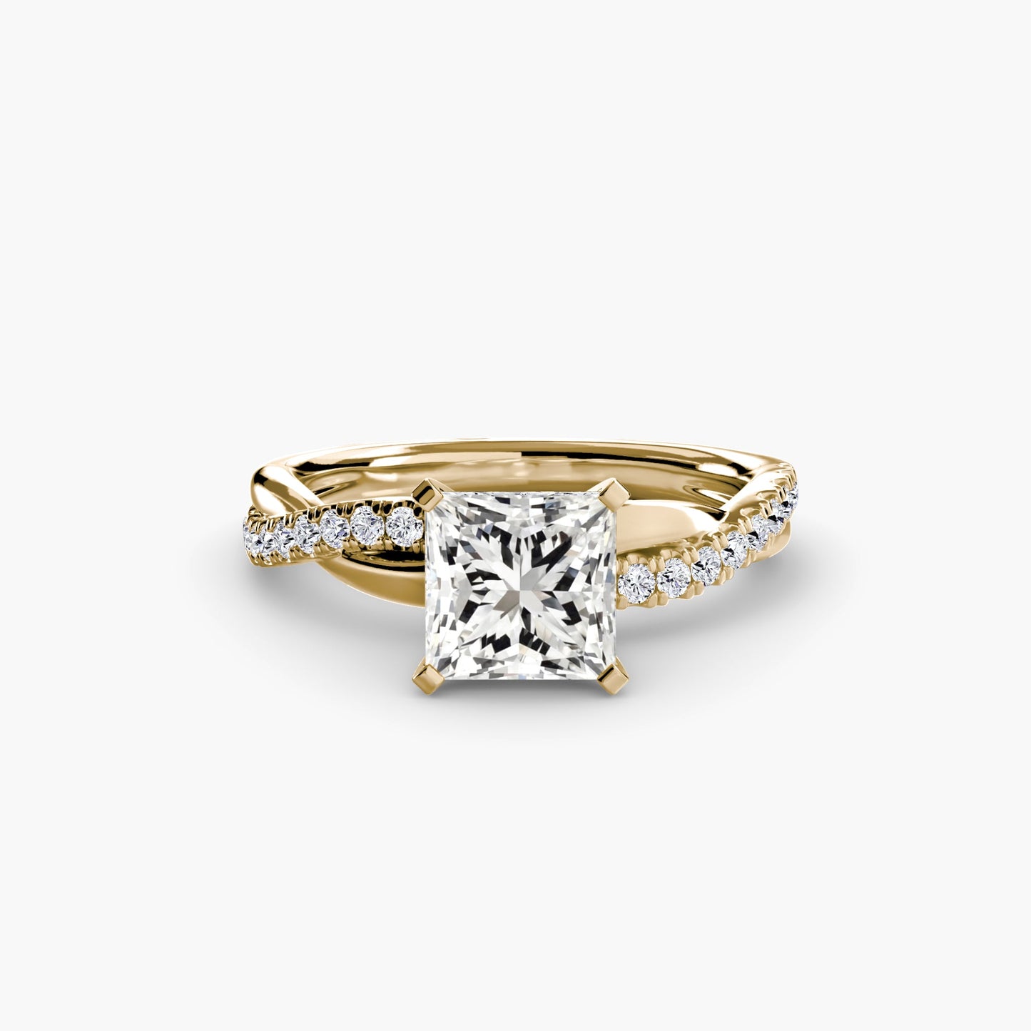 Fine Emerald Round Brilliant Setting in Gold – main view