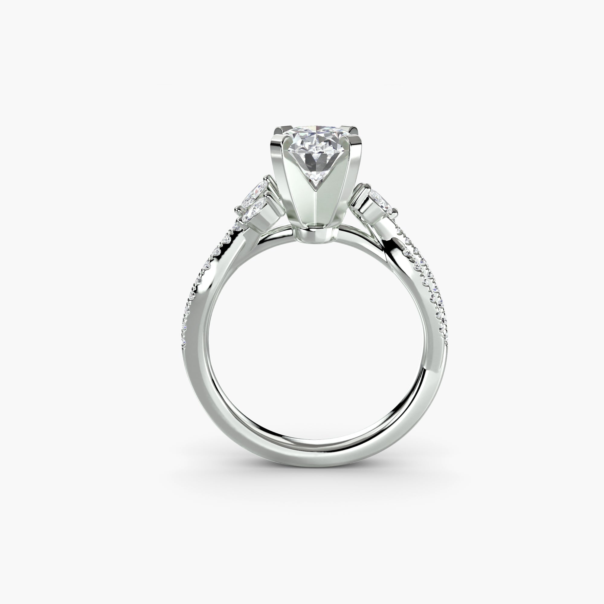 Custom Brilliant Diamond Setting 0.35 ct – front view