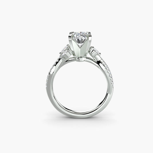 Custom Brilliant Diamond Setting 0.35 ct – front view