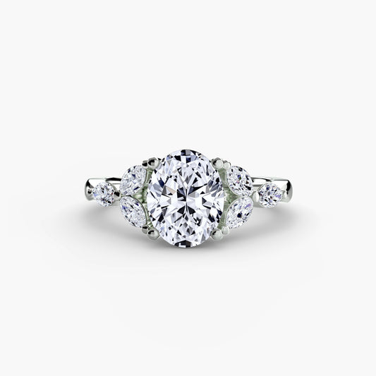 Round Cut Precious Stone ring in Gold – main view