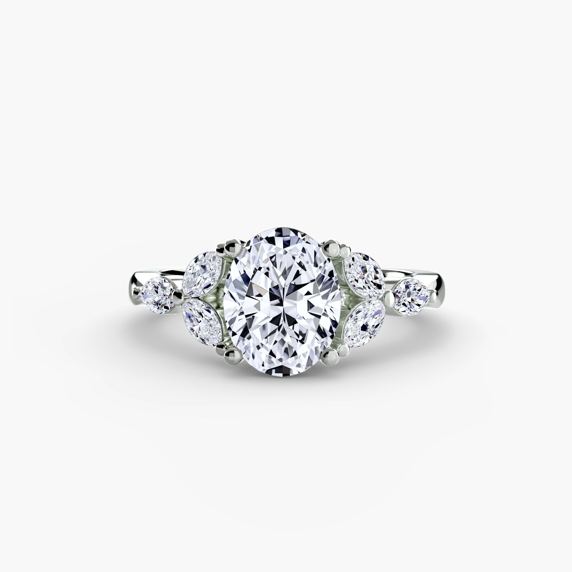 Round Cut Precious Stone ring in Gold – profile view
