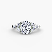 Round Cut Precious Stone ring in Gold – profile view