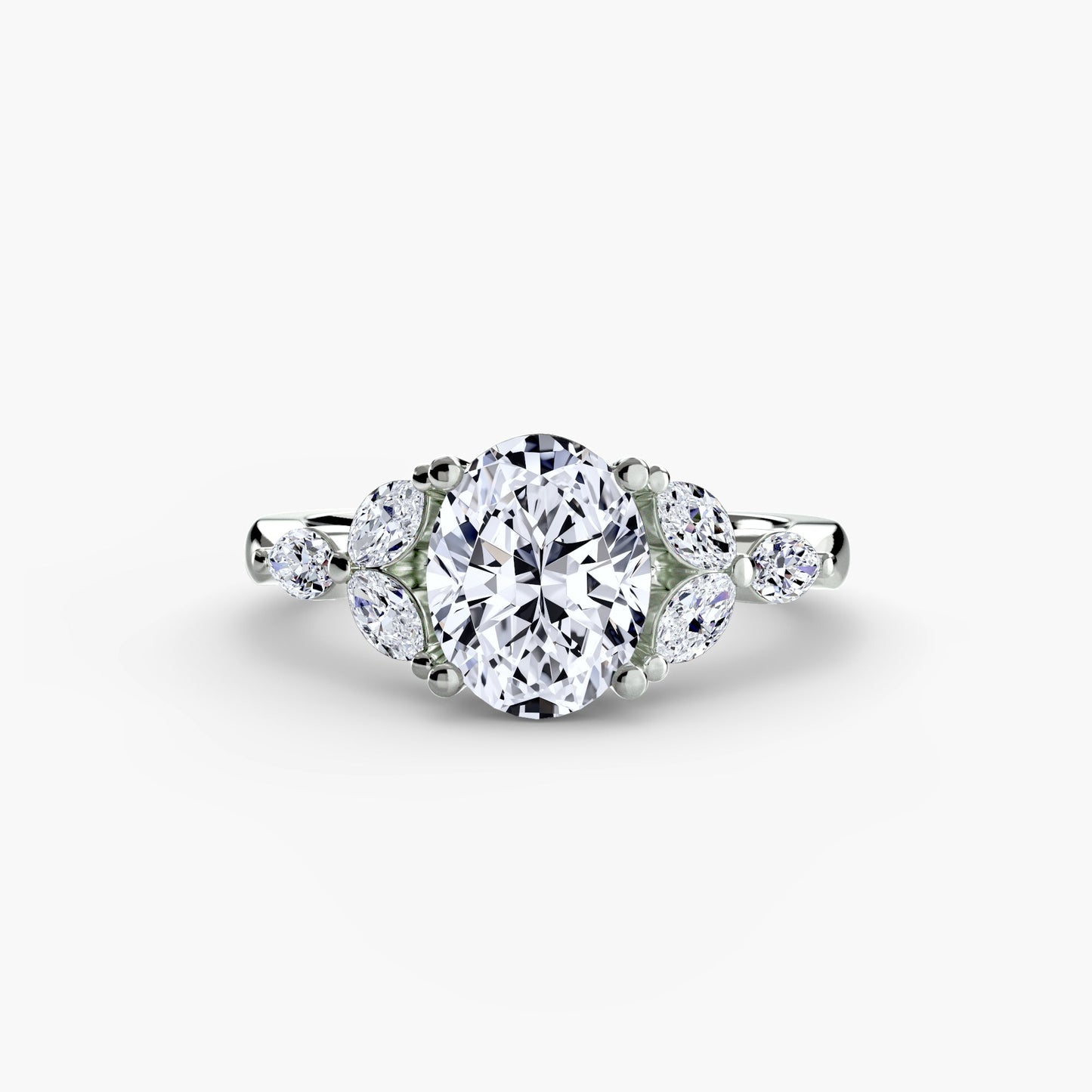 Round Cut Precious Stone ring in Gold – profile view