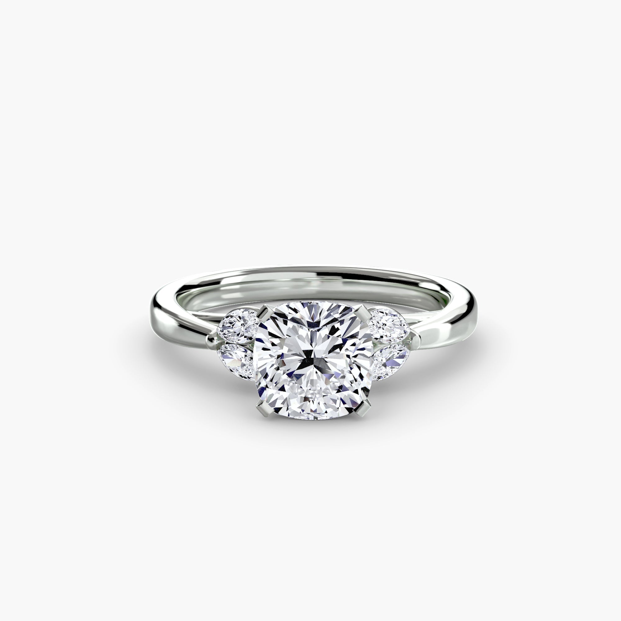 Gemstone Round Brilliant Setting in Gold – angle view