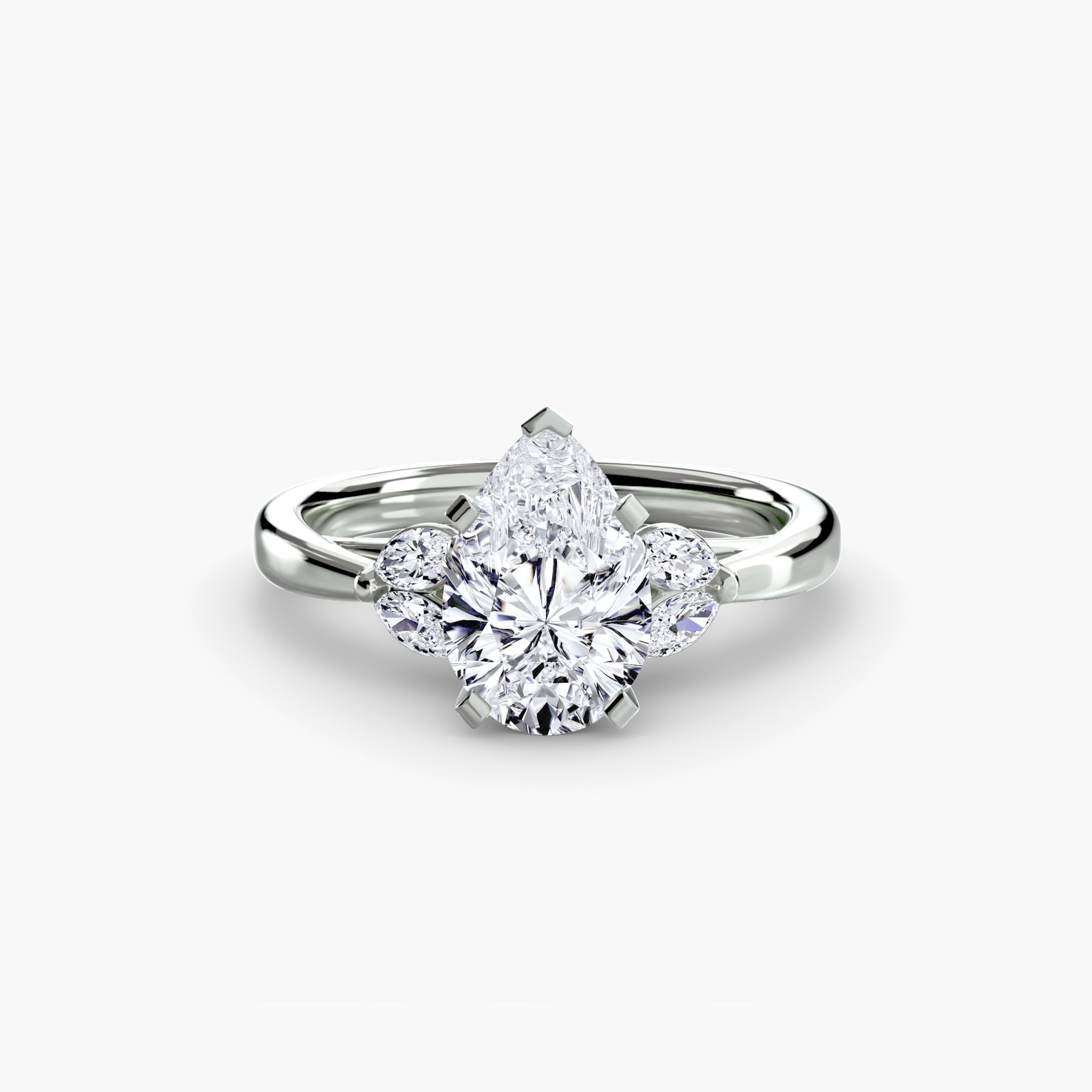 Gemstone Round Brilliant Setting in Gold – top view