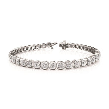 WG 14K Round Cut 4.40 Carats Sparkling Genuine Diamonds Tennis Bracelet