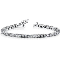 WG 14K Tennis Bracelet 5.72 Carats Round Brilliant Cut Natural Diamonds