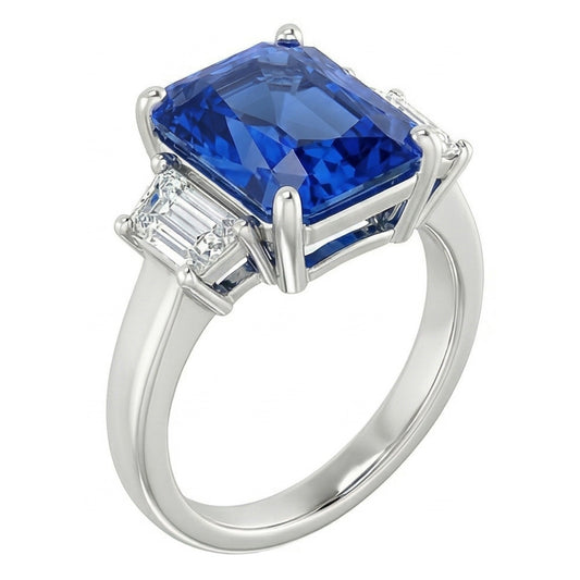 natural radiant sapphire 1.75ct ring front view