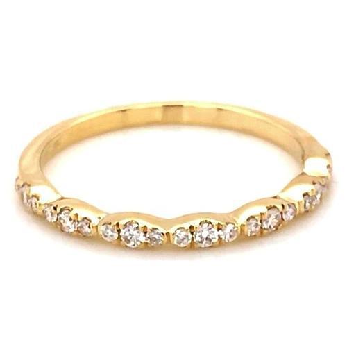 Wedding Anniversary Band 0.50 Carats Round Natural Diamond Yellow Gold 14K