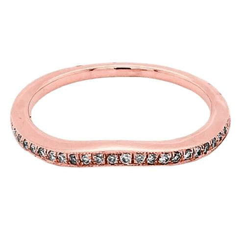 Wedding Anniversary Band 0.75 Carats Round Real Diamond F Vs1 Rose Gold 14K