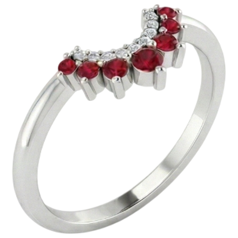 Wedding Band 1 Carat Natural Earth Mined DIAMOND ( NOT LAB GROWN ) & Ruby Women Jewellery