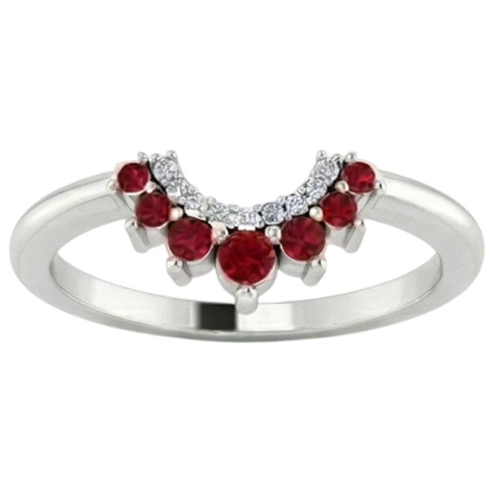 Wedding Band 1 Carat Natural Earth Mined DIAMOND ( NOT LAB GROWN ) & Ruby Women Jewellery
