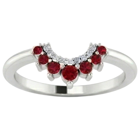 Wedding Band 1 Carat Natural Earth Mined DIAMOND ( NOT LAB GROWN ) & Ruby Women Jewellery