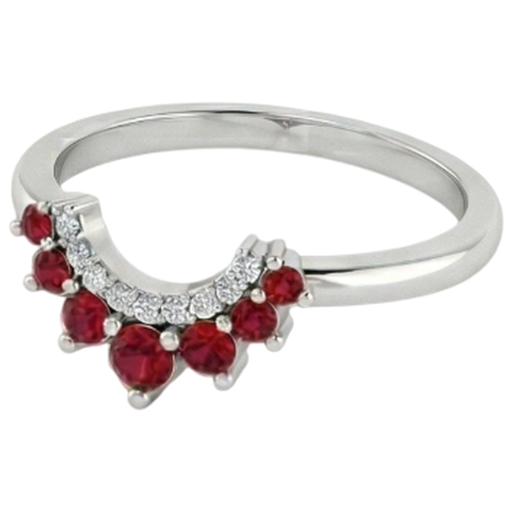 Wedding Band 1 Carat Natural Earth Mined DIAMOND ( NOT LAB GROWN ) & Ruby Women Jewellery