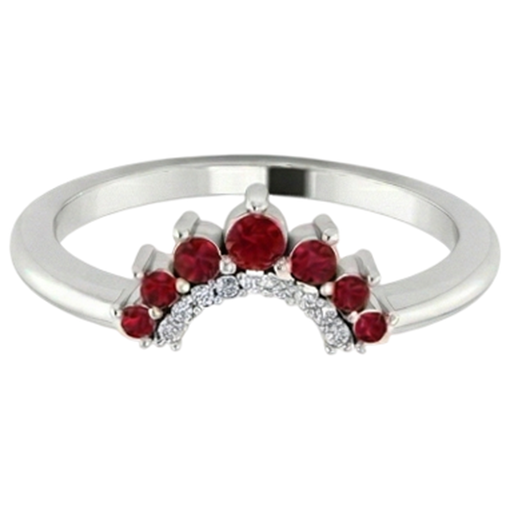 Wedding Band 1 Carat Natural Earth Mined DIAMOND ( NOT LAB GROWN ) & Ruby Women Jewellery