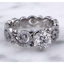 Wedding Band Style Ring 3.50 Carats Round Natural Diamonds 6 Prong Setting