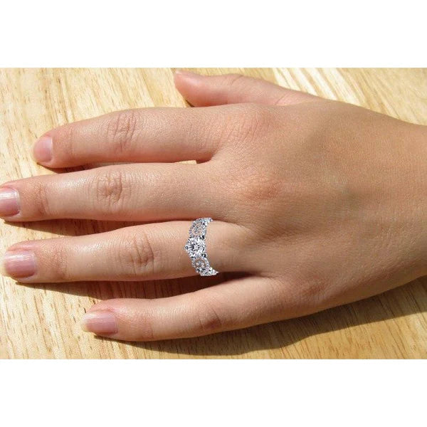 Wedding Band Style Ring 3.50 Carats Round Natural Diamonds 6 Prong Setting