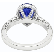 natural round sapphire 3ct ring side angle