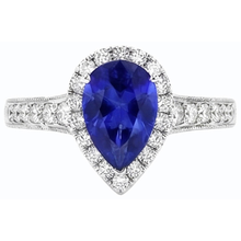 natural round sapphire 3ct ring profile view