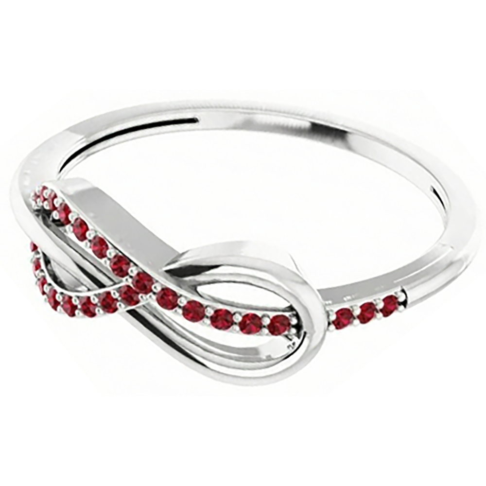 Wedding Infinity Band Round Rubies 0.50 Carats