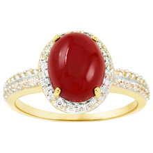 Wedding Ring 10.25 Ct Oval Coral And Round Natural Earth Mined Diamonds Gold Yellow 14K