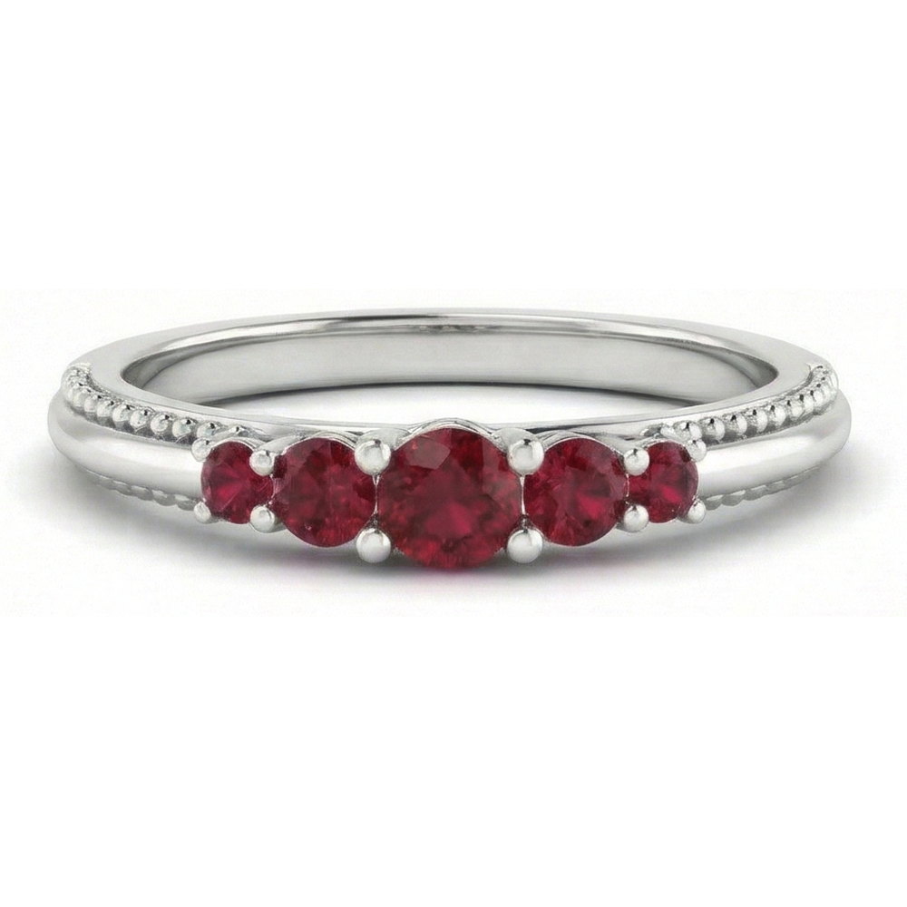 Wedding Ring Burma Ruby 1.10 Carats Antique Style Jewellery New