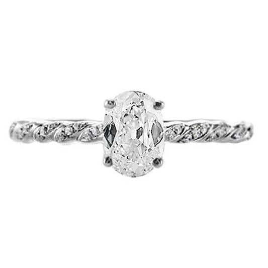 Wedding Ring Cushion Genuine Old Miner Diamond Twisted Style 2.50 Carats