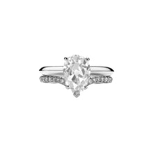 Wedding Ring Enhancer Band Set Pear Old Mine Cut Real Diamond 3.50 Carats