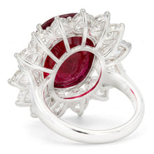 Wedding Ring Garnet With Natural Earth Mined Diamonds 13 Ct White Gold 14K