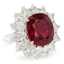 Wedding Ring Garnet With Natural Earth Mined Diamonds 13 Ct White Gold 14K