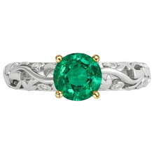 Refined Fine Emerald Colored Stone Ring 2 ct – angle view