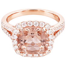 Wedding Ring Morganite And Natural Earth Mined Diamonds 15.75 Ct 14K Rose Gold