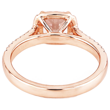 Wedding Ring Morganite And Natural Earth Mined Diamonds 15.75 Ct 14K Rose Gold
