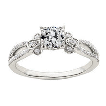 Wedding Ring Old Mine Cut Real Diamond Gold Split Shank 3.50 Carats