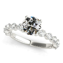 Wedding Ring Round Old Cut Real Diamond Women's Jewelry 4.50 Carats