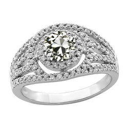 Wedding Ring Round Old Miner Genuine Natural Earth Mined Diamond Triple Split Shank 4.50 Carats