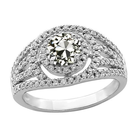 Wedding Ring Round Old Miner Genuine Diamond Triple Split Shank 4.50 Carats