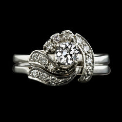Wedding Ring Set Round Old Miner Real Diamond 2.25 Carats Ladies Jewelry