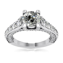 Wedding Ring With Accents Round Old Cut Real Diamonds 6.25 Carats Milgrain